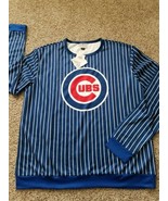 Men&#39;s MLB Chicago Cubs Team Striped Royal Blue White Pullover XL~100% po... - £35.52 GBP