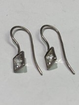 vintage sterling silver bezel quartz earrings - £31.38 GBP