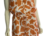 Ann Taylor LOFT Women&#39;s Sleeveless Silk Dress Orange/White Size 10 - $18.99
