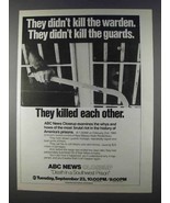 1980 ABC News Closeup Death in a Southwest Prison Ad - £14.78 GBP