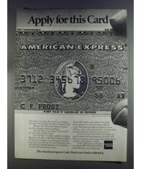 1980 American Express Card Ad - Apply for This Card - £14.78 GBP