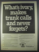 1980 British Telecom Ad - Ivory, Makes Trunk Calls - £14.78 GBP