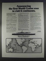 1980 Cunard Queen Elizabeth 2 Cruise Ad - World Cruise - £14.90 GBP