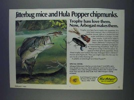 1980 Fred Arbogast Jitterbug &amp; Hula Popper Chipmunk Ad - £13.82 GBP