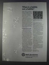 1980 Bell Laboratories Ad - When is a Bubble Not - £14.58 GBP