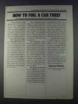 1980 General Motors Ad - How to Foil a Car Thief - £14.78 GBP