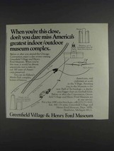 1980 Greenfield Village &amp; Henry Ford Museum Ad - £14.78 GBP