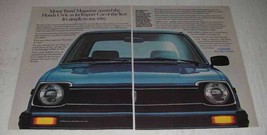 1980 Honda Civic GL 1500 Ad - Motor Trend - £14.81 GBP