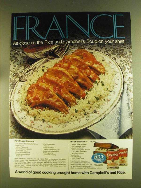 1980 Campbell's Soup Ad - Pork Chops Chasseur - $18.49