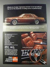 1980 Dodge Mirada Ad - Be Fuel Efficient - $18.49