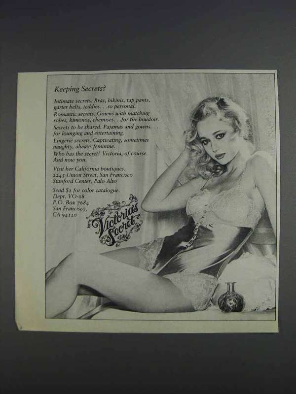 1980 Victoria's Secret Lingerie Ad - Keeping Secrets? - £14.56 GBP