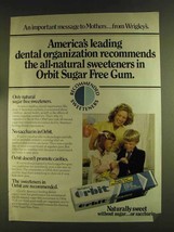 1980 Wrigley&#39;s Orbit Gum Ad - Dental Recommends - £14.27 GBP