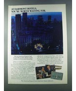 1981 American Express Card Ad - At Fairmont Hotels - £14.78 GBP