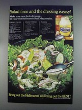 1980 Hellmann's Mayonnaise Ad - Dressing Recipes - £14.48 GBP
