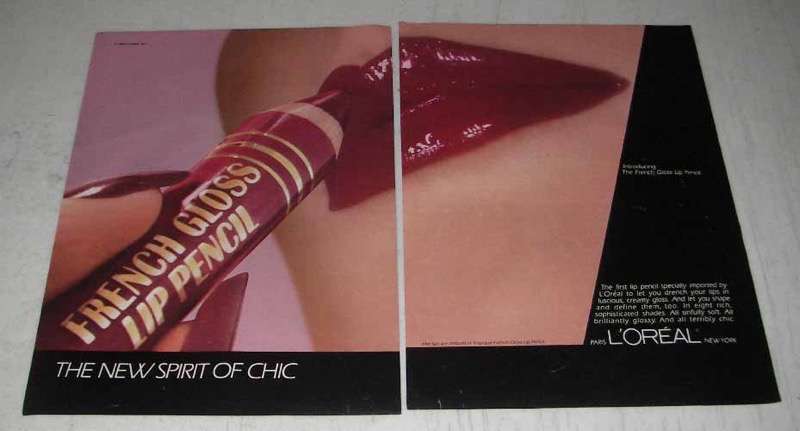 1980 L'Oreal French Gloss Lip Pencil Ad - Spirt of Chic - £14.48 GBP