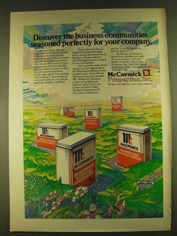 Primary image for 1980 McCormick Properties Ad - Business Seasoned