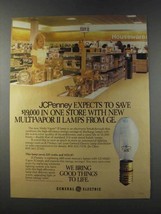 1981 General Electric Multi-Vapor II Lamps Ad, JCPenney - £14.50 GBP