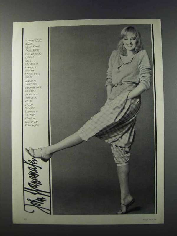 Primary image for 1981 John Wanamaker Ad - Calvin Klein Pants & Tunic