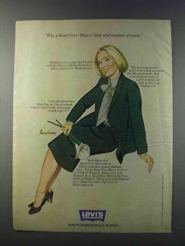 1981 Levi's Bend Over Blazer and Skirt Ad - Style - $18.49
