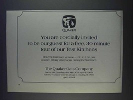 1980 Quaker Oats Company Ad - Tour of Test Kitchens - £14.50 GBP