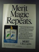1981 Merit Ultra Lights Cigarettes Ad - Magic Repeats - £14.60 GBP