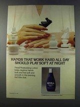1981 Nivea Moisturizing Lotion Ad - Hands Work Hard - £14.54 GBP