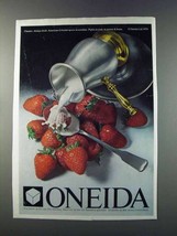 1981 Oneida American Colonial Spoon & Pipkin & Plate Ad - $18.49