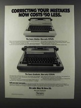 1981 Sears Scholar and Graduate Typewriters Ad - $18.49