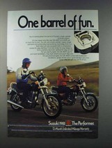 1981 Suzuki GN-400T and GN-400X Motorcycles Ad - $18.49