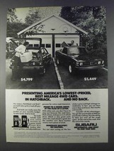 1980 Subaru Hatchback and Brat Ad - Best Mileage - $18.49