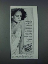 1981 Victoria's Secret Designer Lingerie Ad - NICE - £14.56 GBP