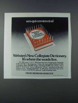 1981 Webster&#39;s New Collegiate Dictionary Ad - £14.44 GBP