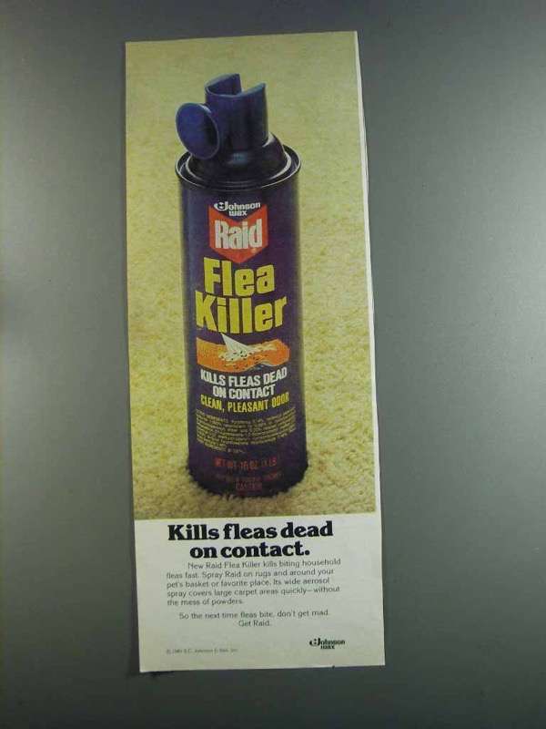 Primary image for 1982 Raid Flea Killer Ad - Kills On Contact