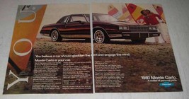 1981 Chevrolet Monte Carlo Ad - Should Gladden - £14.53 GBP