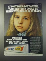 1981 Crest Toothpaste Ad - One Cavity a Year - £13.82 GBP