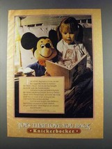 1981 Knickerbocker Mickey Mouse Plush Toy Ad - £14.65 GBP