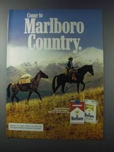 1981 Marlboro Cigarettes Ad - Marlboro Man, Cowboy - Pack Horse - £14.50 GBP