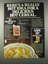 1981 Post Grape-Nuts Cereal Ad - Here&#39;s a Hot Idea - £14.48 GBP