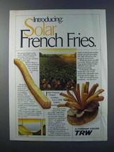 1981 TRW Solar Energy System Ad - French Fries - £14.48 GBP
