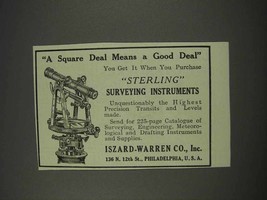 1910 Iszard-Warren Sterling Surveying Instruments Ad - Square Deal - £14.89 GBP