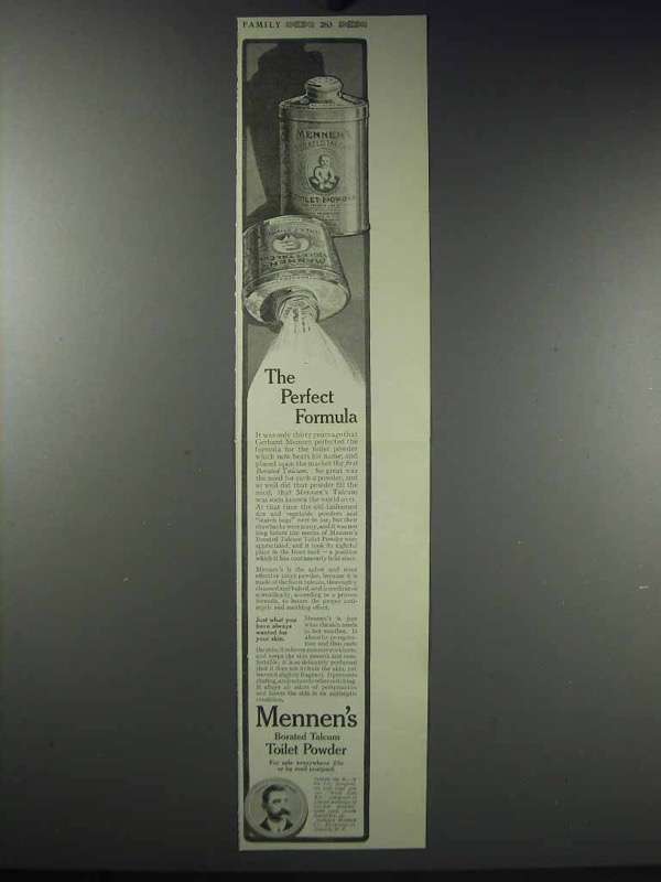 1913 Mennen's Borated Talcum Toilet Powder Ad - $18.49