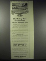 1914 Quaker Puffed Wheat &amp; Rice Ad - Meeting Place - £14.73 GBP