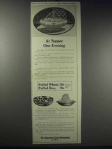 1913 Quaker Puffed Wheat &amp; Rice Ad - At Supper - £14.73 GBP