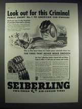 1937 Seiberling Tires Ad - Look Out for This Criminal - £14.54 GBP