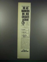 1938 Colgate Rapid-Shave Cream Ad - Do As Barbers - £14.48 GBP