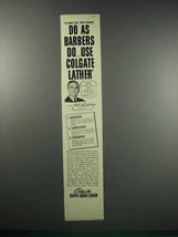 1938 Colgate Rapid-Shave Cream Ad - Do As Barbers Do - $18.49