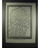 1918 Road Map of Maine - Principal Motor Routes - £14.55 GBP