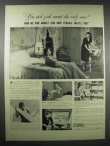 1939 Cannon Percale Sheets Ad - You Rich Girls - $18.49