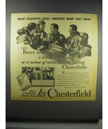 1942 Chesterfield Cigarettes Ad - Gives What They Want - £14.73 GBP