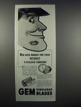 1942 Gem Singledge Blades Ad - Her Kiss Marks - £14.78 GBP